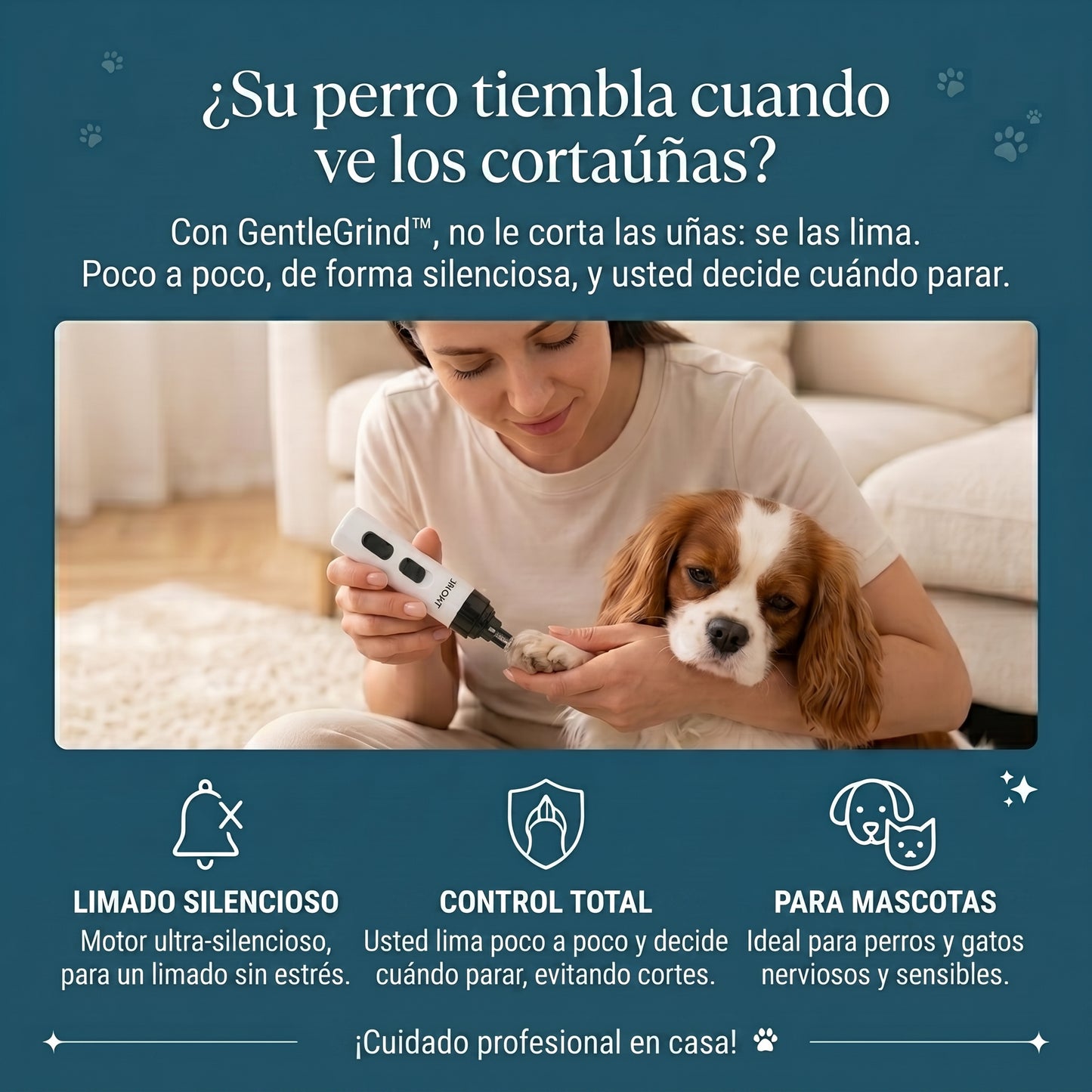 Zivont™ GentleGrind Limador Eléctrico para Mascotas