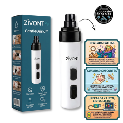 Zivont™ GentleGrind Limador Eléctrico para Mascotas